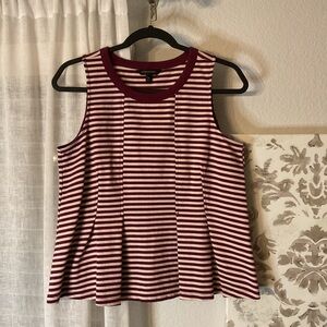Banana Republic Factory Burgundy Striped Tank Top